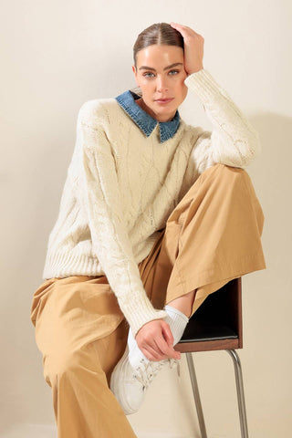 TOTALLY SMITTEN PULLOVER SWEATER TOP - By Baano