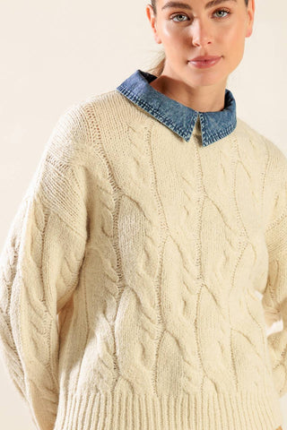 TOTALLY SMITTEN PULLOVER SWEATER TOP - By Baano