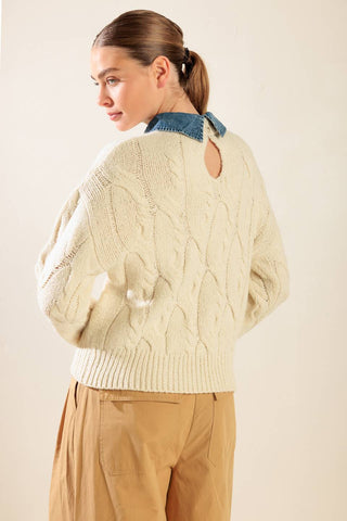 TOTALLY SMITTEN PULLOVER SWEATER TOP - By Baano