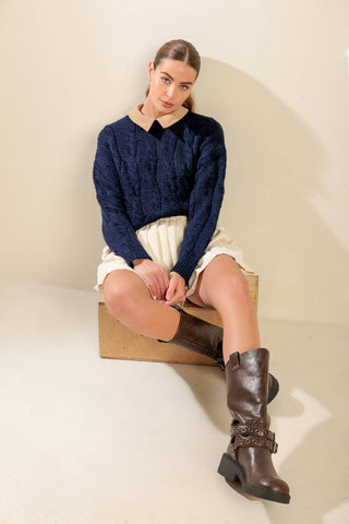 TOTALLY SMITTEN PULLOVER SWEATER TOP - By Baano