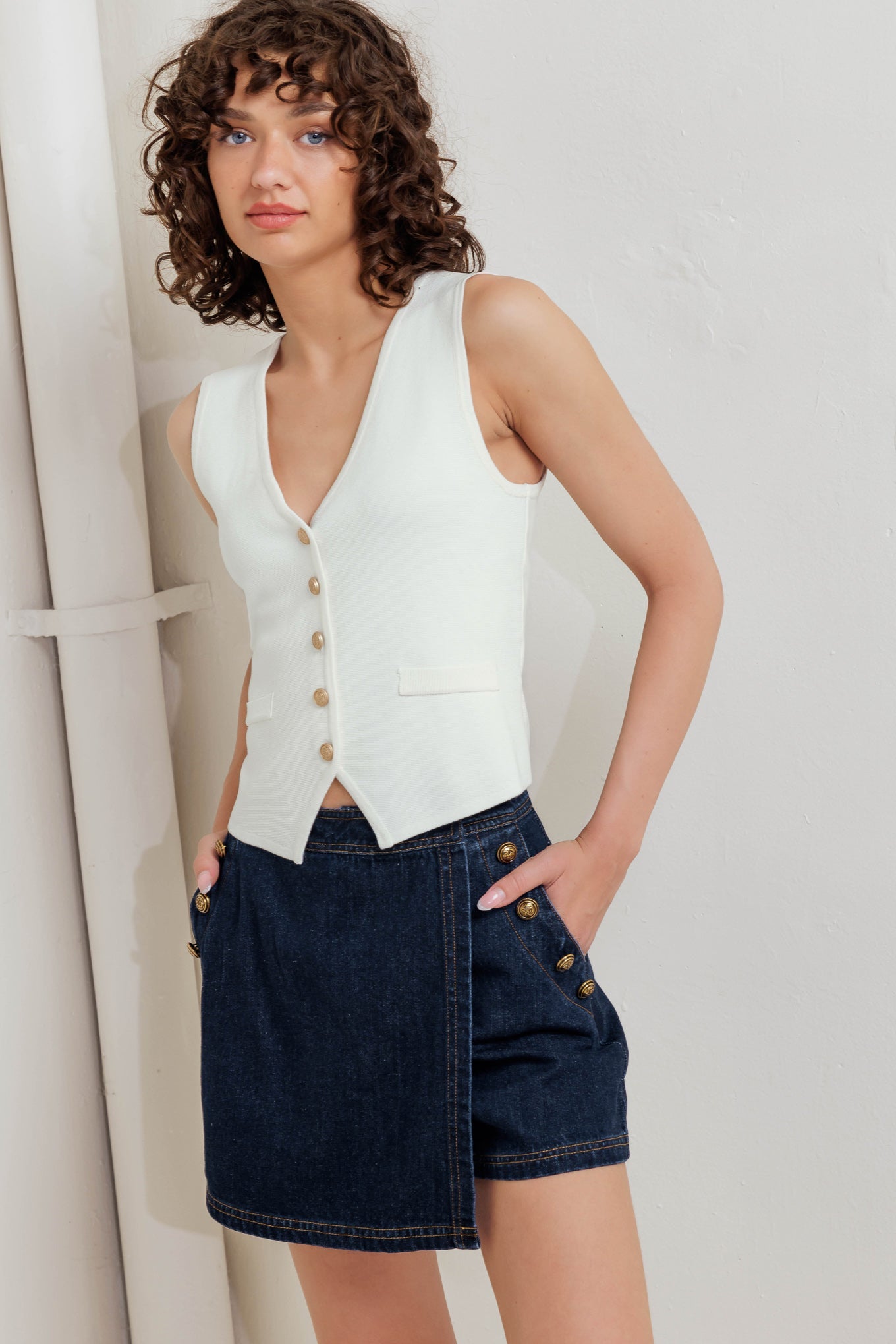 NEAT TENSION SWEATER TOP - By Baano