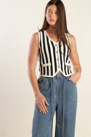 FREE TO DREAM SWEATER KNIT VEST - By Baano