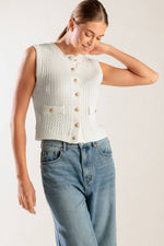 NOTHING LIKE IT WHITE KNIT VEST - By Baano