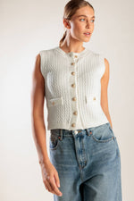 NOTHING LIKE IT WHITE KNIT VEST - By Baano