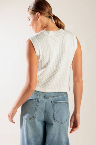 NOTHING LIKE IT WHITE KNIT VEST - By Baano