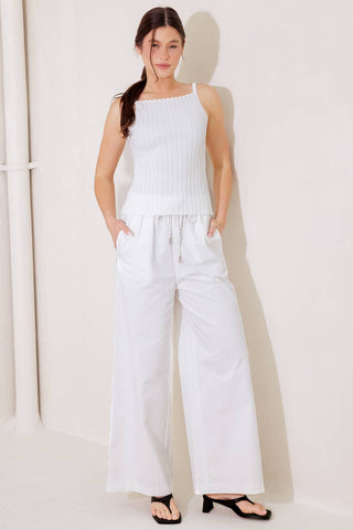 BIT OF SUNSHINE WHITE SWEATER KNIT TANK TOP - By Baano