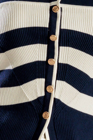 SHINE BRIGHT NAVY KNIT TOP - By Baano