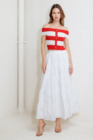 MODERN MUSE RED KNIT TOP - By Baano
