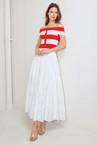 MODERN MUSE RED KNIT TOP - By Baano