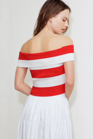 MODERN MUSE RED KNIT TOP - By Baano