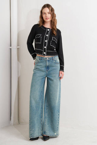 MONO FRAME SWEATER KNIT TOP - By Baano
