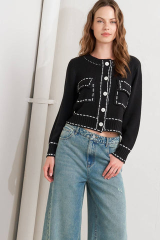 MONO FRAME SWEATER KNIT TOP - By Baano