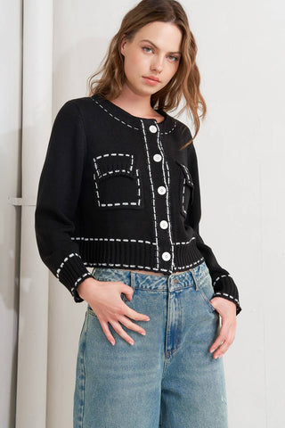 MONO FRAME SWEATER KNIT TOP - By Baano