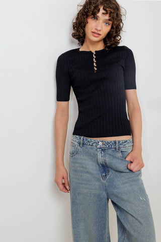 MODERN CURL SWEATER KNIT TOP - By Baano