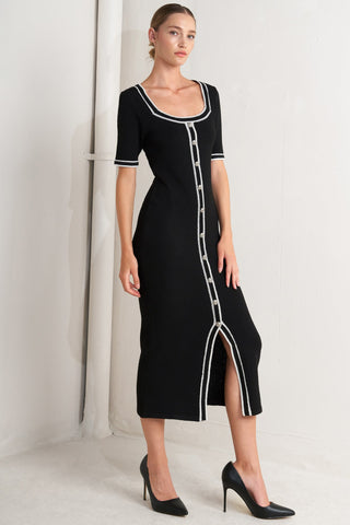 MODERN CLASSIC SWEATER KNIT MIDI DRESS - By Baano