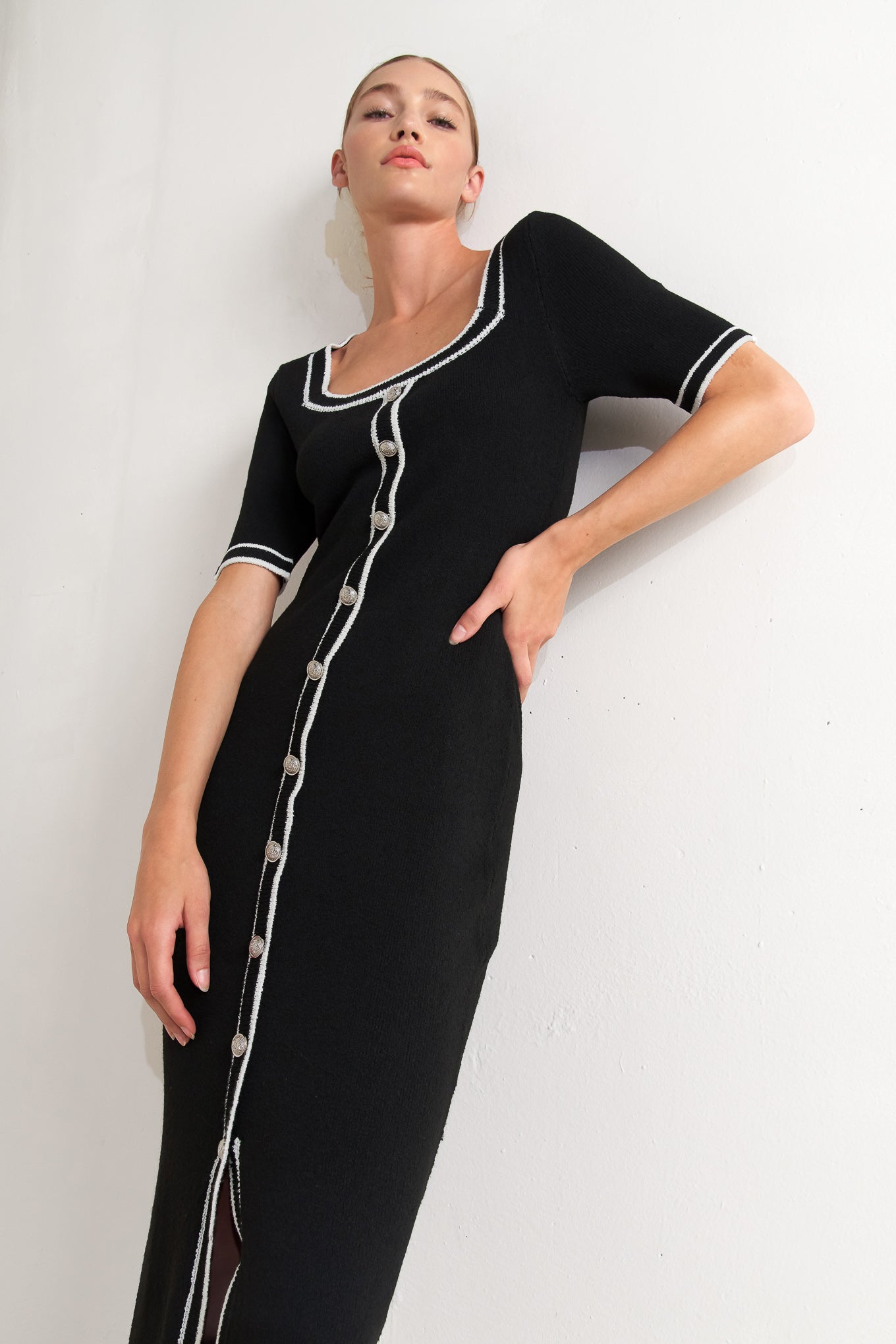 MODERN CLASSIC SWEATER KNIT MIDI DRESS - By Baano