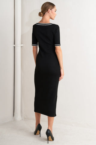 MODERN CLASSIC SWEATER KNIT MIDI DRESS - By Baano