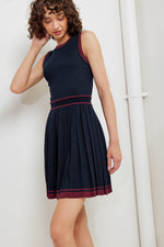 BERRY STRIPE SWEATER MINI DRESS - By Baano