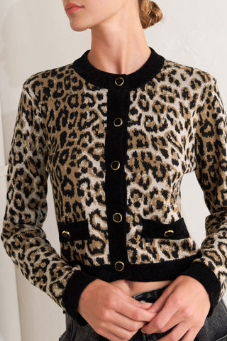 URBAN GODDESS LEOPARD SWEATER CARDIGAN - By Baano