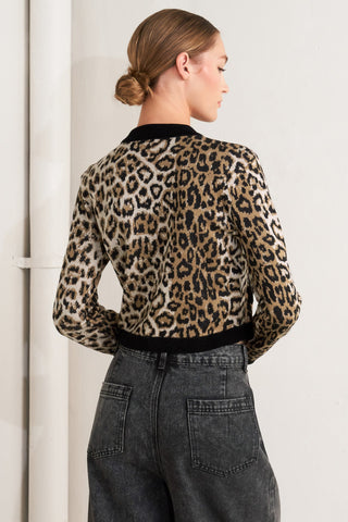 URBAN GODDESS LEOPARD SWEATER CARDIGAN - By Baano