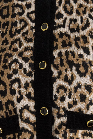 URBAN GODDESS LEOPARD SWEATER CARDIGAN - By Baano