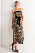 WILD ROMANCE LEOPARD KNIT MIDI DRESS - By Baano