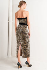 WILD ROMANCE LEOPARD KNIT MIDI DRESS - By Baano