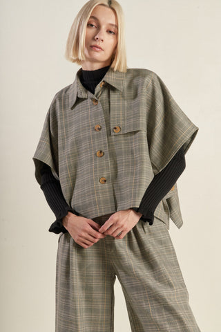 IMMACULATE EXCELLENCE WOVEN PLAID TOP - By Baano