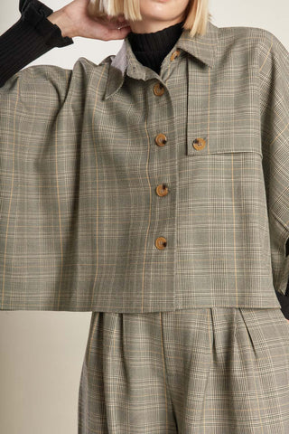 IMMACULATE EXCELLENCE WOVEN PLAID TOP - By Baano