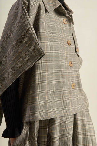 IMMACULATE EXCELLENCE WOVEN PLAID TOP - By Baano