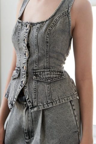 STUNNING GLORY DENIM VEST - By Baano