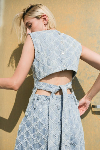UNFOLDING CHAPTER DENIM TOP - By Baano