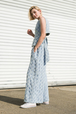 UNFOLDING CHAPTER DENIM TOP - By Baano