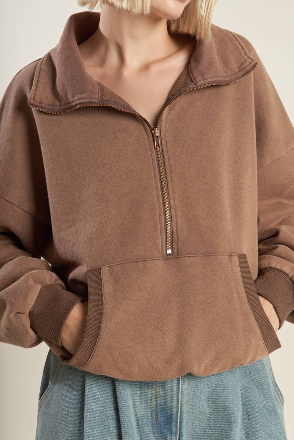 DELIGHTFUL DRAPE FRENCH TERRY SWEATSHIRT - By Baano