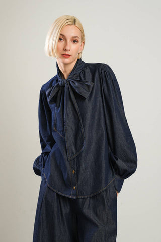 THERE IN MY MIND CHAMBRAY TOP - By Baano