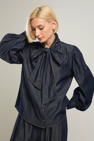 THERE IN MY MIND CHAMBRAY TOP - By Baano