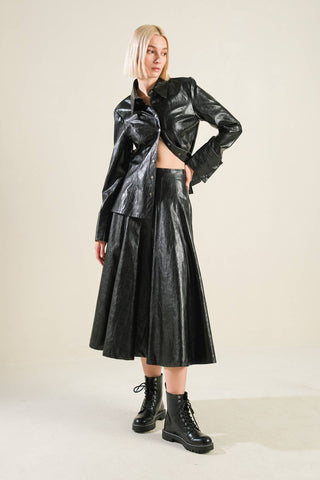 MY HEART TO YOU FAUX LEATHER TOP - By Baano