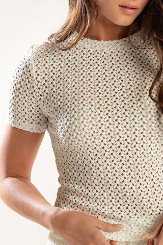 PRESENCE OF LOVE SEMI SHEER KNIT TOP - By Baano