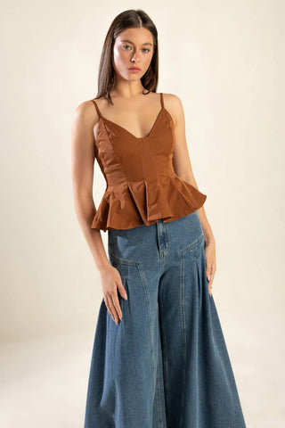 IT'S PERFECT TIMING WOVEN CAMI TOP - By Baano