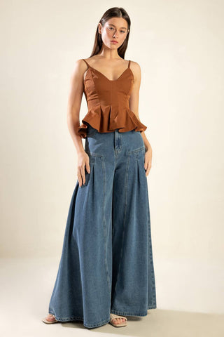 IT'S PERFECT TIMING WOVEN CAMI TOP - By Baano