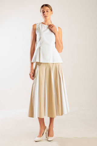 FIRST DATE WHITE WOVEN TOP - By Baano