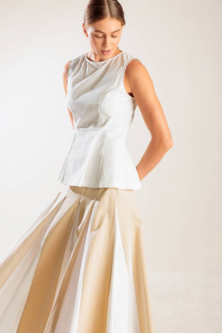 FIRST DATE WHITE WOVEN TOP - By Baano