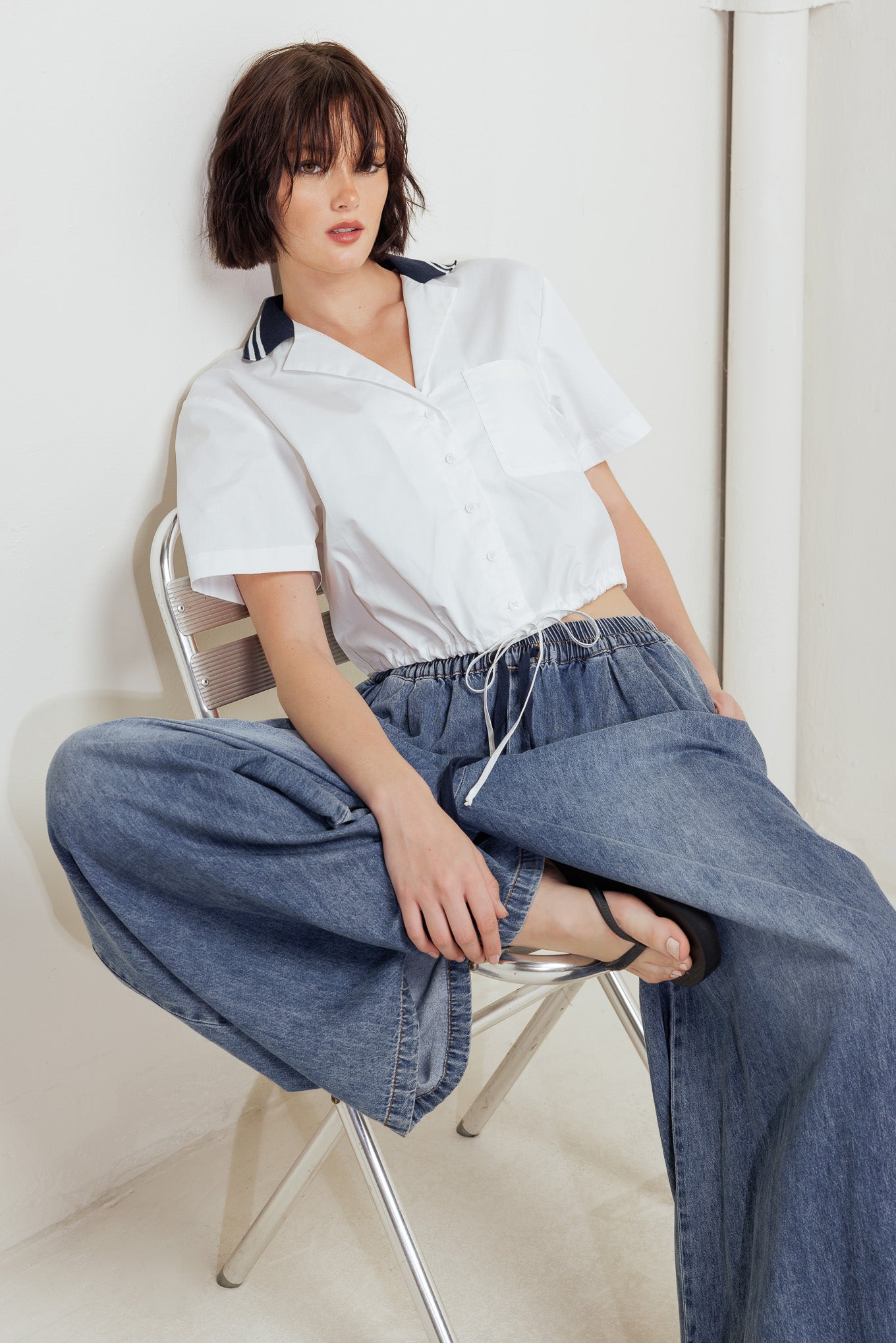 COASTAL COLLAR WOVEN CROP TOP - By Baano