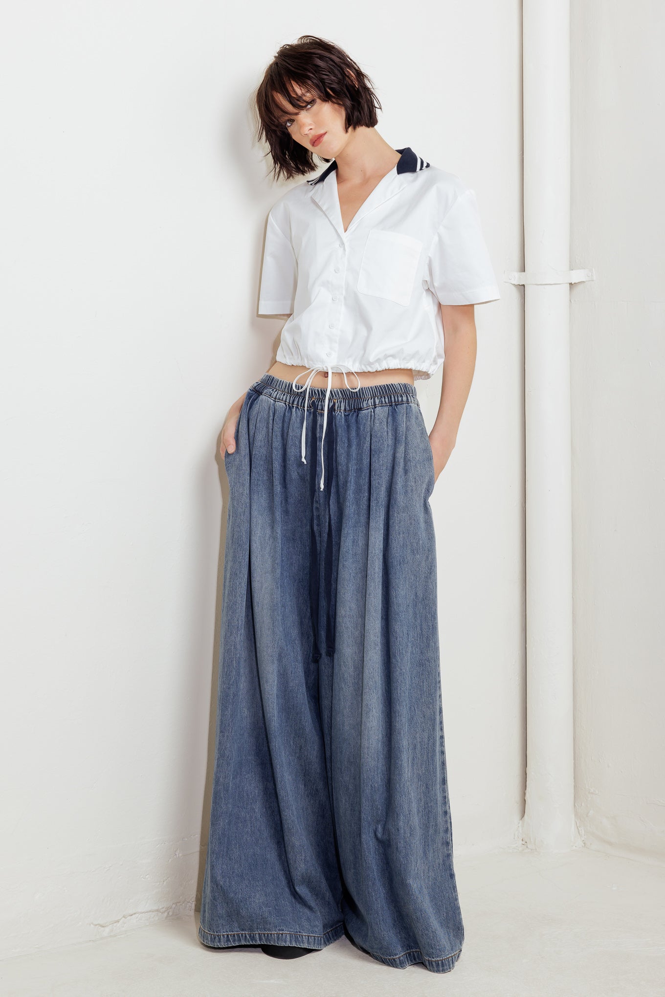 COASTAL COLLAR WOVEN CROP TOP - By Baano