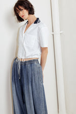 COASTAL COLLAR WOVEN CROP TOP - By Baano