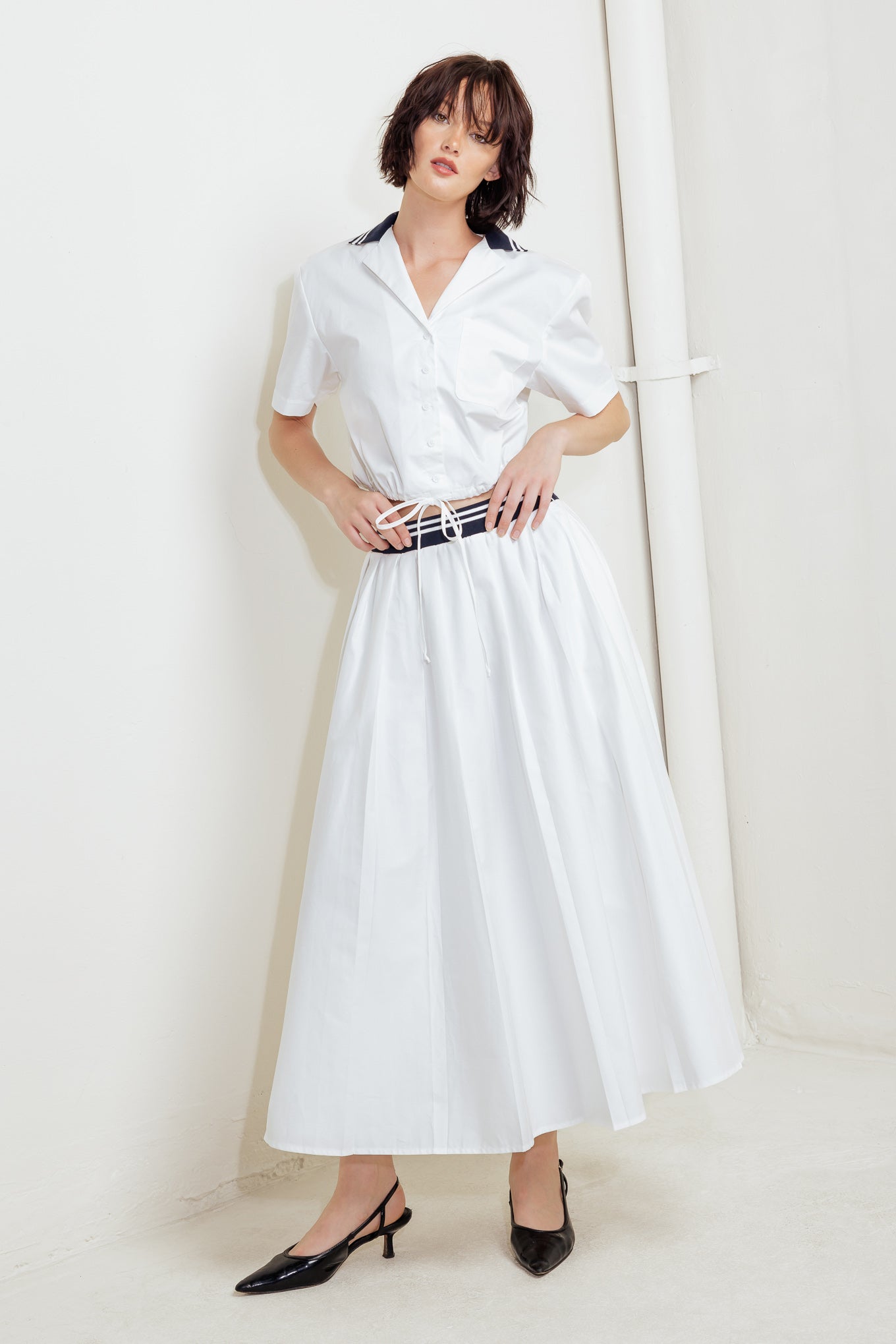 COASTAL COLLAR WOVEN CROP TOP - By Baano