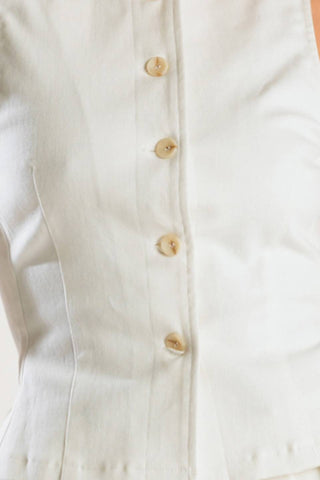 LOVE LETTERS WHITE WOVEN VEST - By Baano