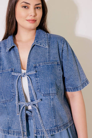 BY CHANCE DENIM TOP - By Baano