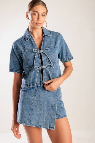 BY CHANCE DENIM TOP - By Baano