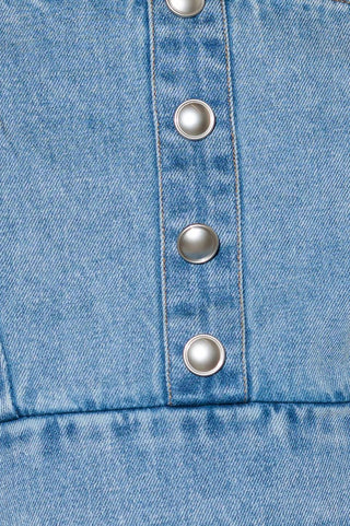 EVER SO SWEET LIGHT INDIGO DENIM TOP - By Baano